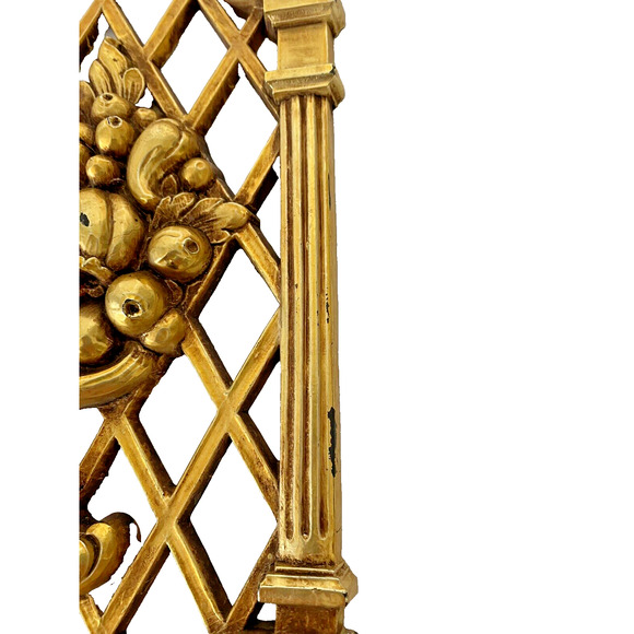 Vintage Gold Floral Wall Hanging Decor Hollywood Regency Spring Fall Retro - Picture 8 of 9